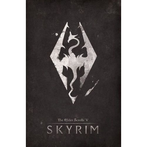 Skyrim Game Poster The Skyrim Game Poster features stunning artwork showcasing the fantasy world of Skyrim, including iconic