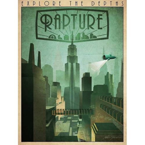 Bioshock Rapture Game Poster 2 The Bioshock Rapture Game Poster 2 features stunning artwork showcasing the underwater city of