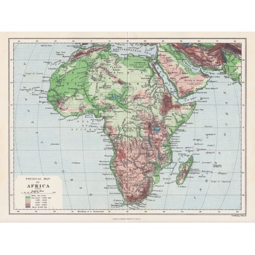 Afrika Fiziki Haritası Posteri Afrika Fiziki Haritası Posteri