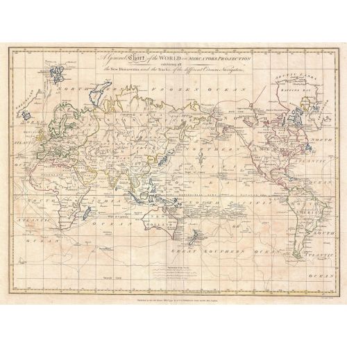 World 1799 Map Poster, Canvas Print World 1799 Map Poster, Canvas Print
