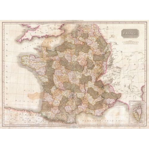 Vintage France Map Poster