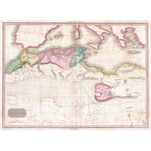 Northern Africa And The Mediterranean Coast Map Poster Northern Africa And The Mediterranean Coast Map Poster