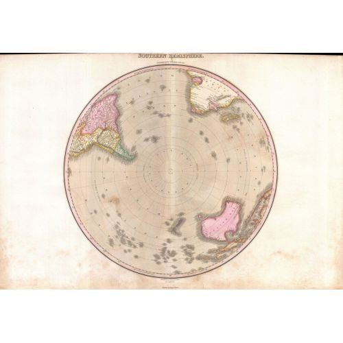 The Southern Hemisphere, South Pole Antarctic Map Poster The Southern Hemisphere, South Pole Antarctic Map Poster
