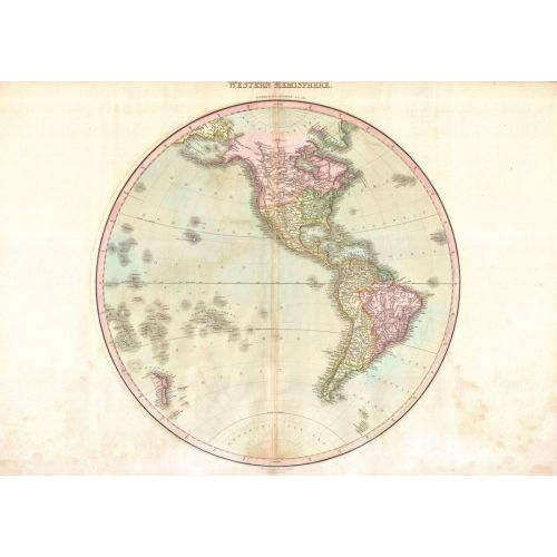 Western Hemisphere, North-America, South America Map Poster Western Hemisphere, North-America, South America Map Poster