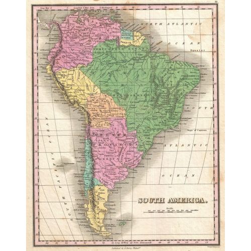 Güney Amerika 1827 Haritası Posteri Güney Amerika 1827 Haritası Posteri