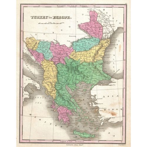 Turkey In Europe 1827 Map Poster