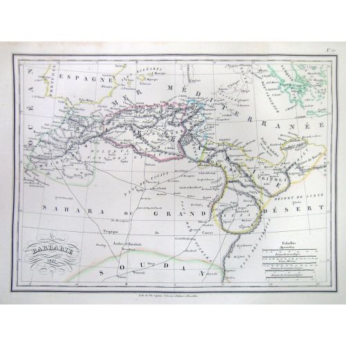 North Africa, Barbary Map Poster North Africa, Barbary Map Poster