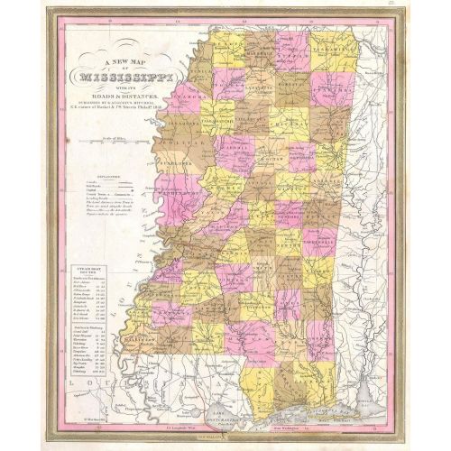 Mississippi 1846 Haritası Posteri