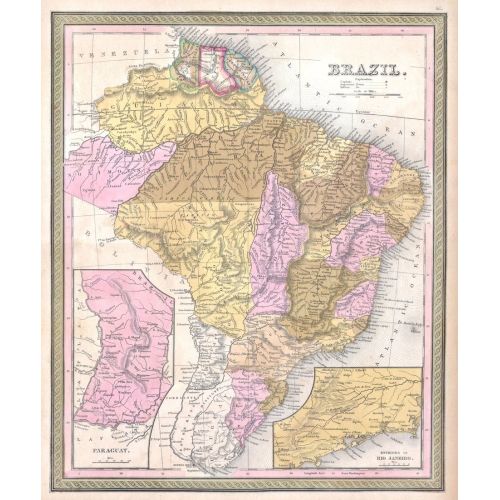 Brezilya Paraguay Ve Guyanası Haritası Posteri