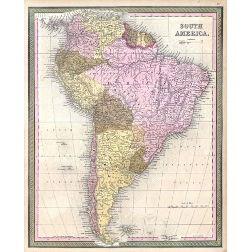 Güney Amerika 1850 Haritası Posteri Güney Amerika 1850 Haritası Posteri