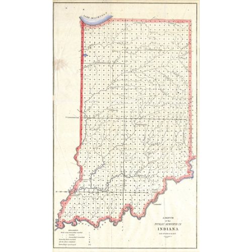 Indiana 1850 Haritası Posteri Indiana 1850 Haritası Posteri