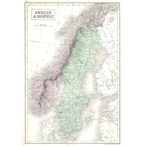 Norveç Ve İsveç Haritası Posteri