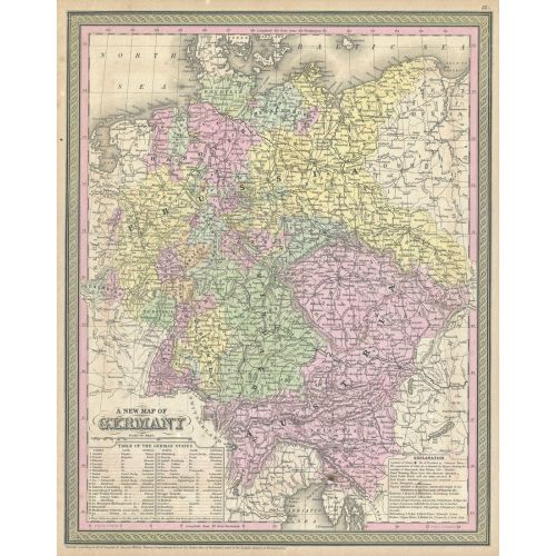 Almanya 1853 Haritası Posteri Almanya 1853 Haritası Posteri