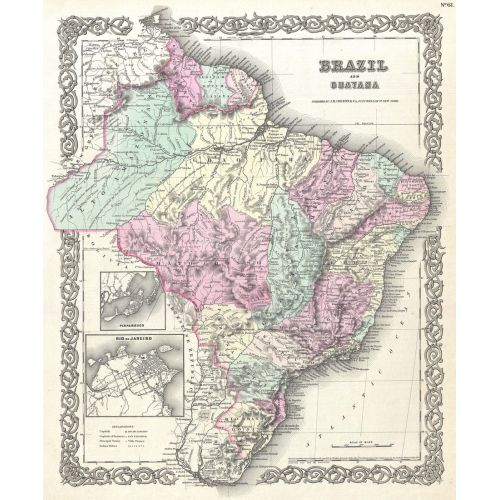 Brezilya Ve Guyana Haritası Posteri