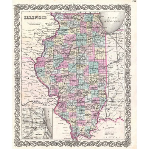 Illinois Haritası Posteri Illinois Haritası Posteri