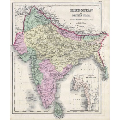 Hindistan 1855 Haritası Posteri