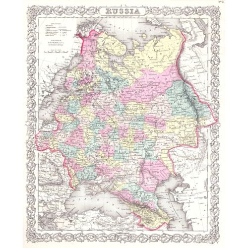Rusya 1855 Haritası Posteri Rusya 1855 Haritası Posteri