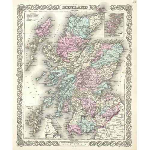 Scotland 1855 Map Poster