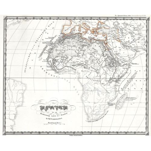 Yedinci Yüzyıl Geographicus'un Arap İstilaları Öncesi Afrika'nın Perthes Haritası Haritası Posteri Yedinci Yüzyıl Geographicus'un Arap İstilaları Öncesi Afrika'nın Perthes Haritası Haritası Posteri