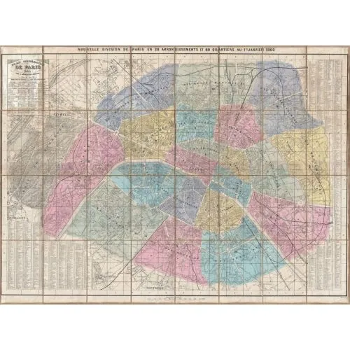 1860 Paris Haritası Posteri 1860 Paris Haritası Posteri, 19. yüzyılda Parisin sokaklarını ve binalarını detaylı bir