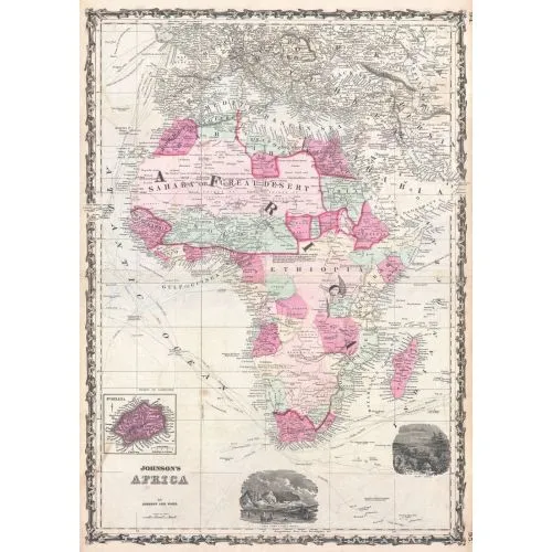 1862 Afrika Haritası Posteri 1862 Afrika Haritası Posteri, o döneme ait detaylı bir Afrika haritasını içermekte olup