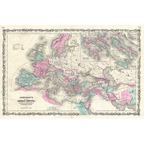 Roman Empire Map Poster The Roman Empire Map Poster features detailed boundaries of the ancient empire, including major cities