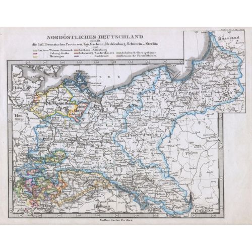Prussia And Northeastern Germany Map Poster The Prussia and Northeastern Germany Map Poster features detailed geographical