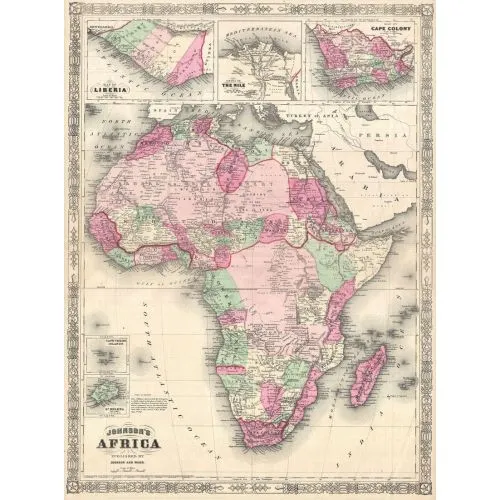 Africa 1864 Map Poster Africa 1864 Map Poster