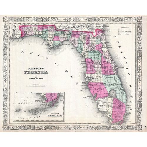Florida Haritası Posteri Florida Haritası Posteri