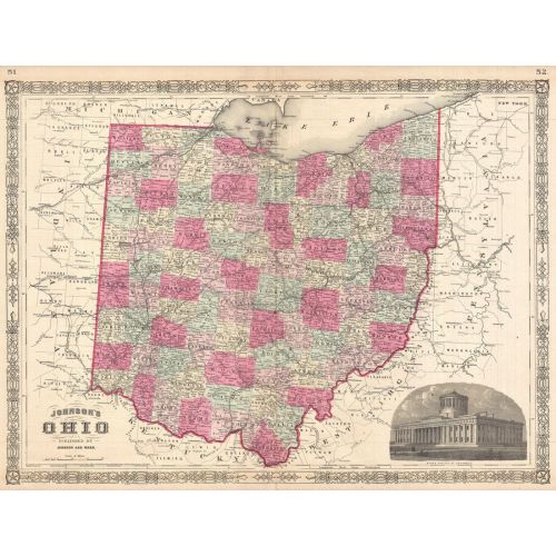 Ohio Haritası Posteri