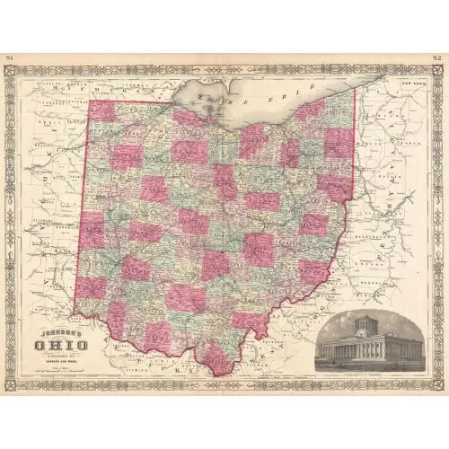 Ohio Map Poster The Ohio Map Poster features a detailed map of the state, highlighting its cities, highways, and geographical
