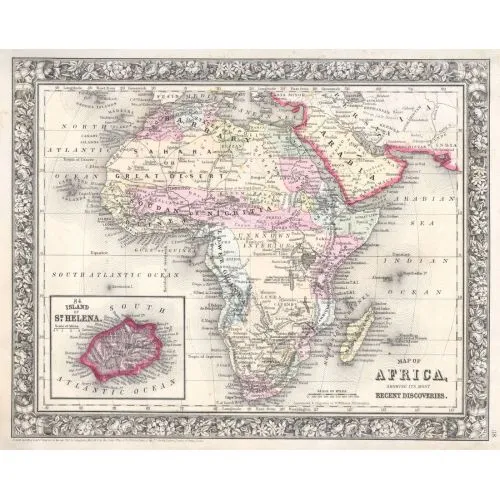 Africa 1864 Map Poster 2 Africa 1864 Map Poster 2