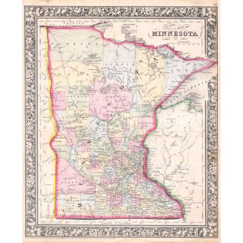 Minnesota Haritası Posteri