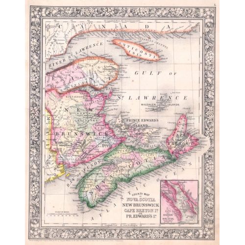 Yeni İskoçya Ve New Brunswick Kanada Haritası Posteri Yeni İskoçya Ve New Brunswick Kanada Haritası Posteri