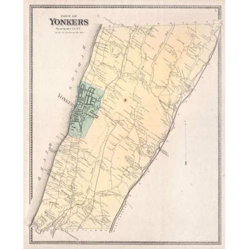 Yonkers Bronx Riverdale New York Haritası Posteri