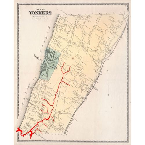 Yonkers Tibbetts Brook Haritası Posteri