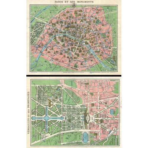 Paris Monuments Map Poster The Paris Monuments Map Poster features a detailed map showcasing iconic landmarks throughout the