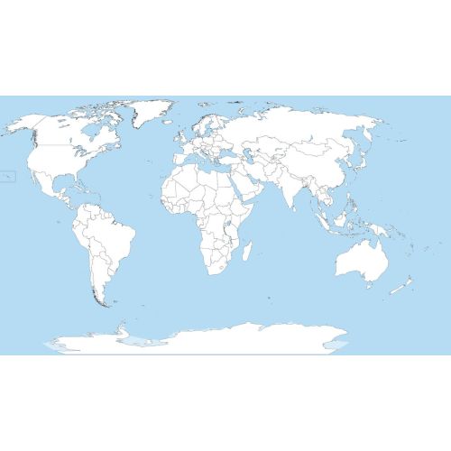 World With Oceans Map Poster World With Oceans Map Poster