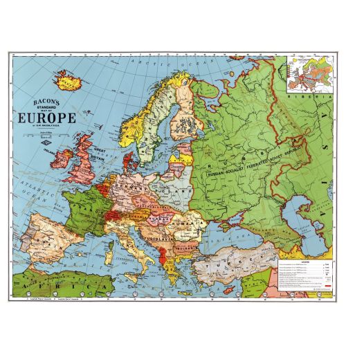 European Map Poster The European Map Poster features a detailed map of Europe with countries, cities, and borders clearly marked.