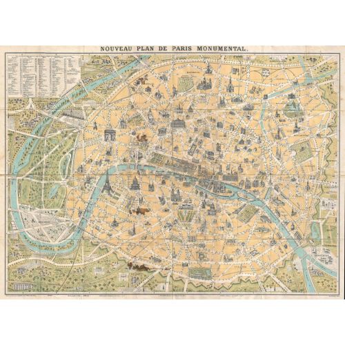 Paris Anıtlar Haritası Posteri