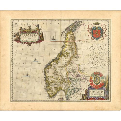 Norvegia Regnum Map Poster The Norvegia Regnum Map Poster features a detailed map of Norway, showcasing its varied regions and