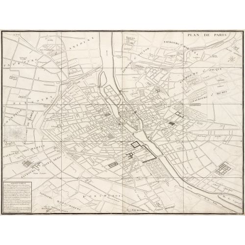 Turgot Paris Map Poster