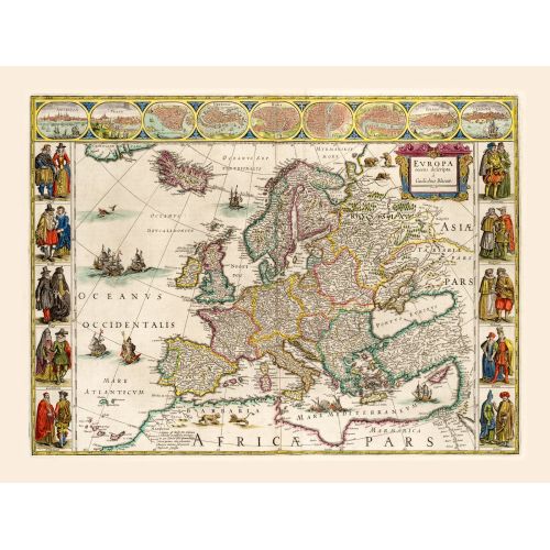 Europa Atlas Poster, Willem Janszoon Blaeu The Europa Atlas Poster by Willem Janszoon Blaeu features detailed maps of European