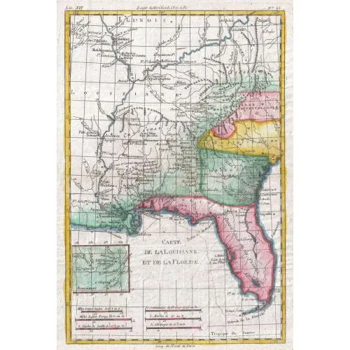 Louisiana, Florida And Carolina Map Poster The Louisiana, Florida and Carolina Map Poster features detailed maps of the three