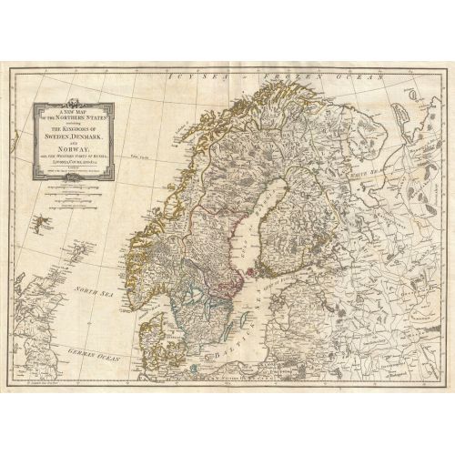 Norveç, İsveç, Danimarka Ve Finlandiya Coğrafi İskandinavya Haritası Posteri