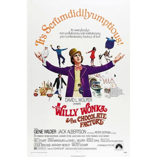 Willy Wonka, The Chocolate Factory Movie Poster Willy Wonka, The Chocolate Factory Movie Poster