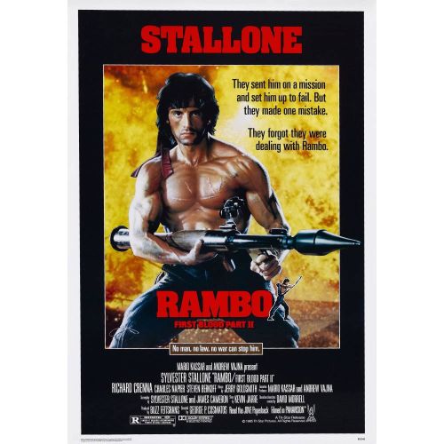 Rambo Sylvester Stallone, Film Poster Film posteri, aksiyon süperstarı Sylvester Stalloneun başrolünde olduğu Rambo