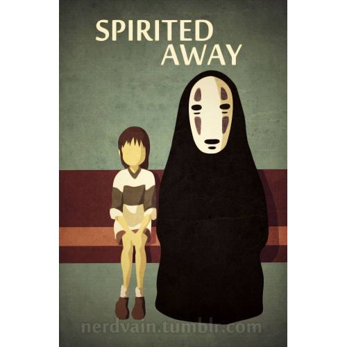 Ruhların Kaçışı Film Posteri Yolculukta Ruhlar filminin posteri, Hayao Miyazaki tarafından yaratılan sihirli ve