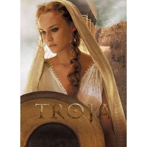 Troy, Helen Movie Poster This dynamic movie poster captures the essence of the epic film, Troy, where Brad Pitt portrays