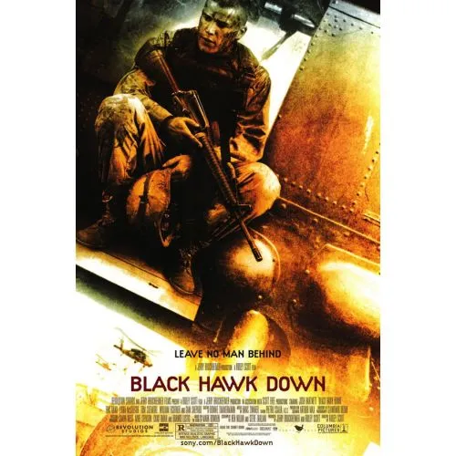 Black Hawk Down Movie Poster The Black Hawk Down movie poster gives a gripping snapshot of the films intense and thrilling